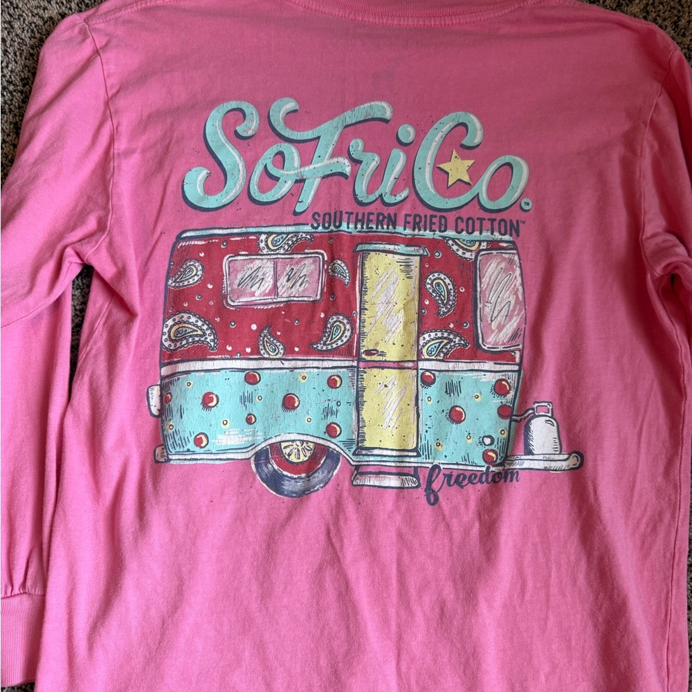 Southern fried cotton youth medium long sleeved tee